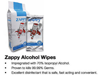 Zappy Alcohol Wipes CD-CVAL1002